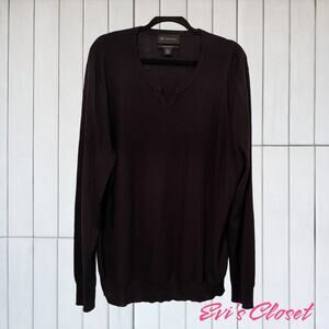 INC Men's International Concepts Sweater Merino Wool Blend V Neck Black Sz XXL